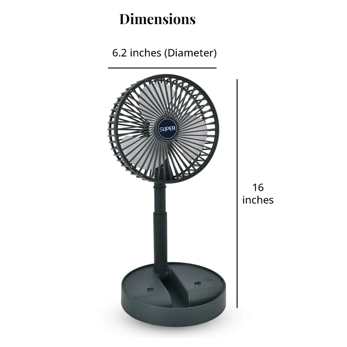 Green Foldable Portable Table Fan (6.20In) image number 7