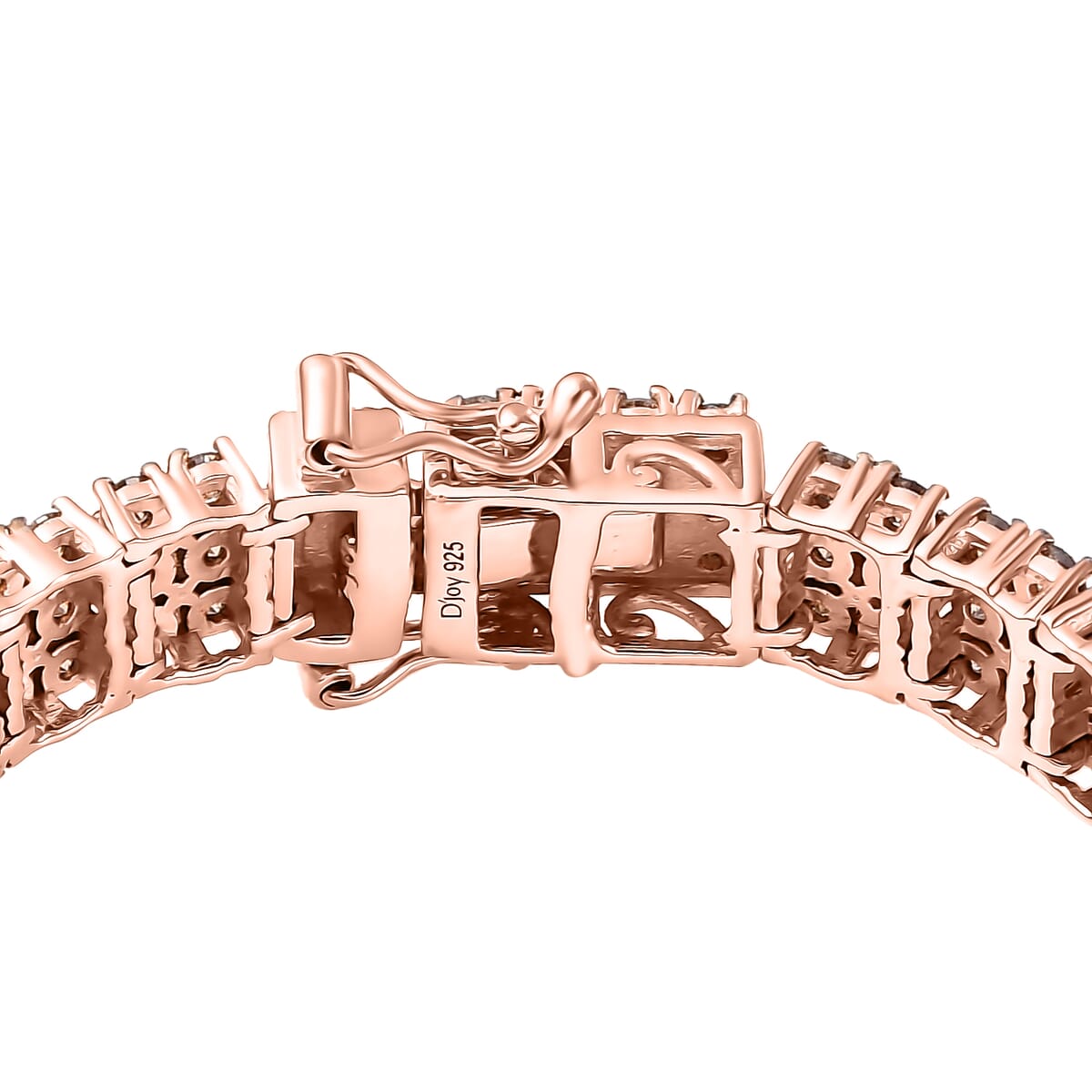 Natural Champagne Diamond 9.10 ctw Bracelet in Vermeil Rose Gold Over Sterling Silver (8.00 In) image number 3