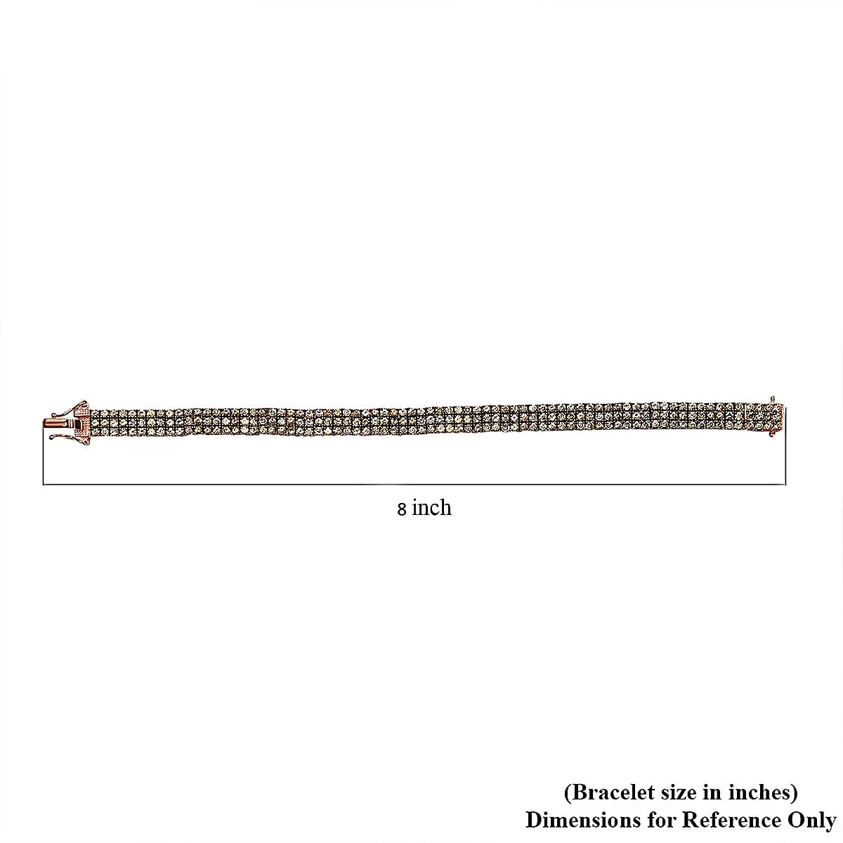 Natural Champagne Diamond 9.10 ctw Bracelet in Vermeil Rose Gold Over Sterling Silver (8.00 In) image number 6