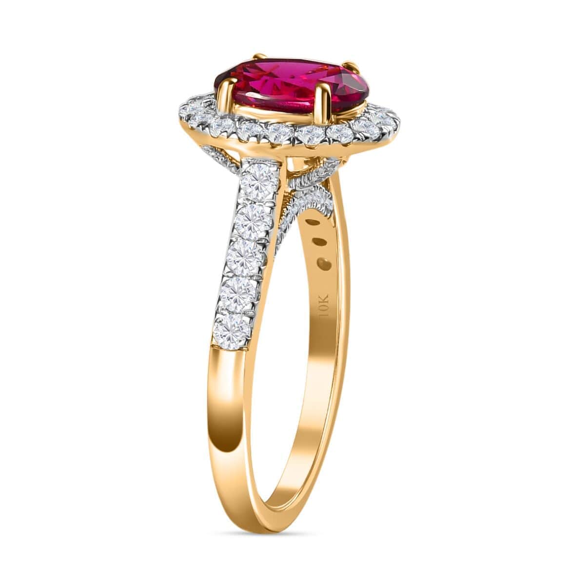 Luxoro AAA Purple Garnet and G-H I2 Diamond 3.25 ctw Ring in 10K Yellow Gold (Size 6.0) image number 3