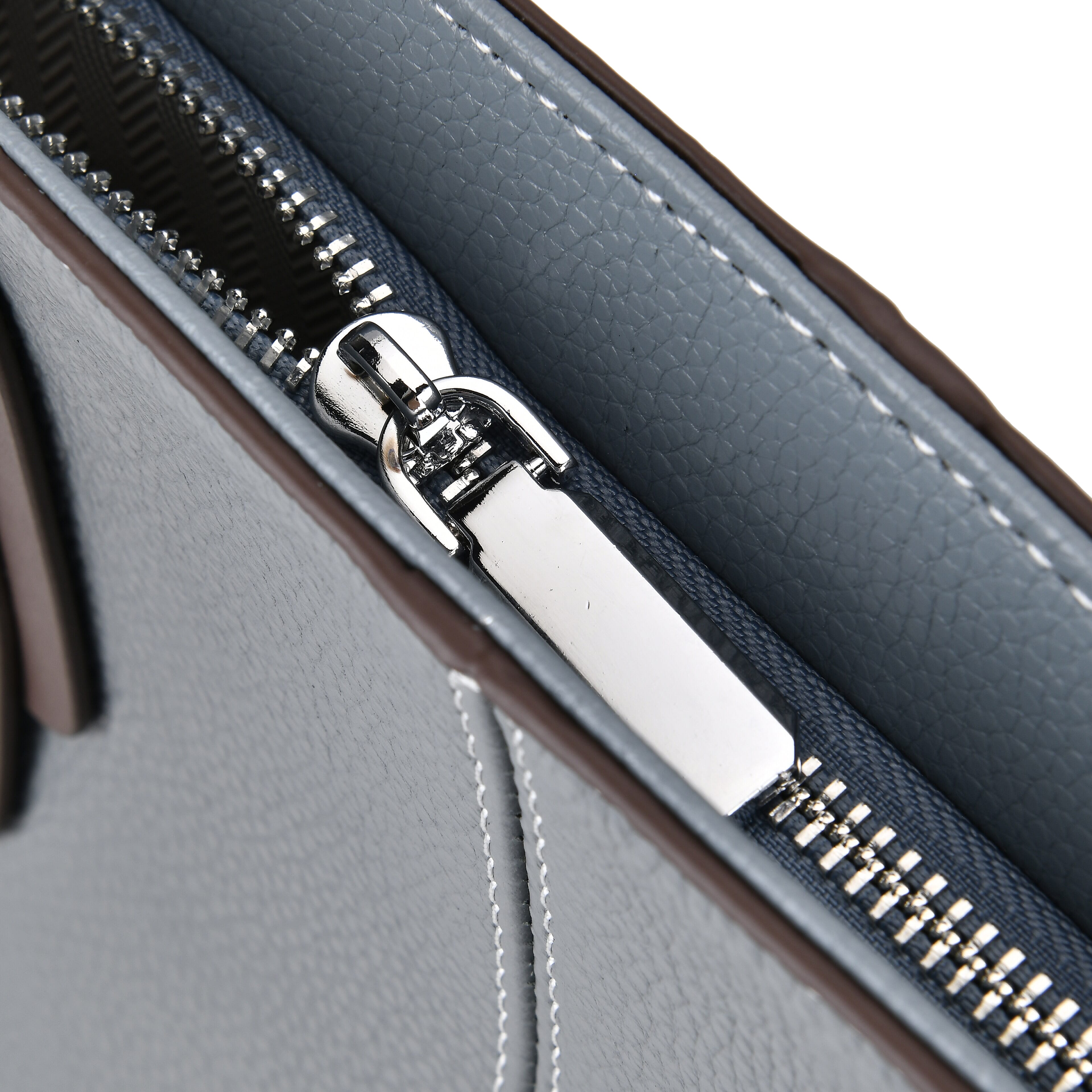 Teal Genuine Leather Tote Bag with Double Handles Drop