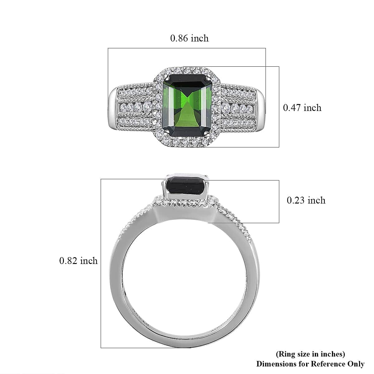 Rhapsody 950 Platinum AAAA Natural Green Tourmaline and E-F VS Diamond Halo Ring (Size 5.5) 9.35 Grams 3.00 ctw image number 5