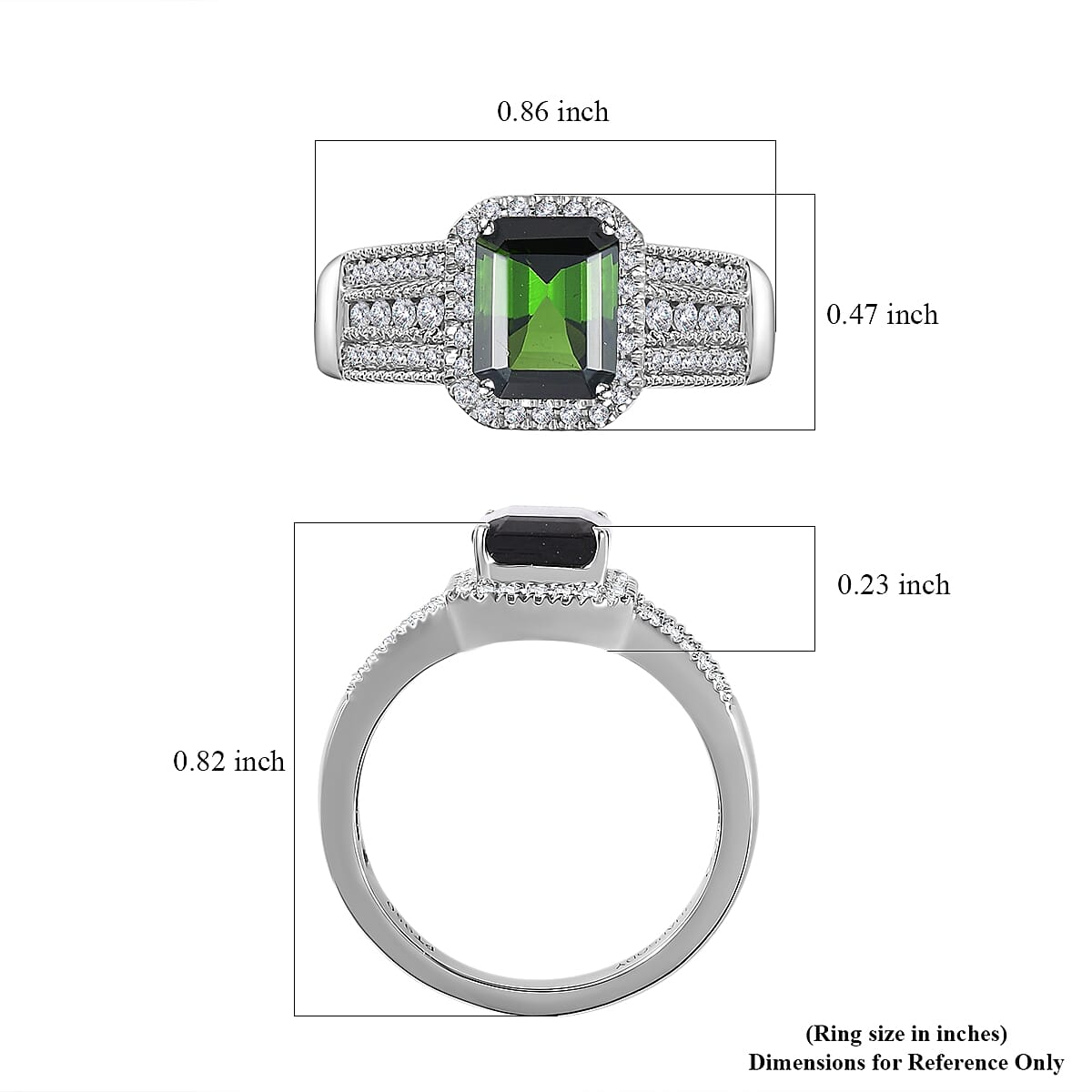 Rhapsody 950 Platinum AAAA Natural Green Tourmaline and E-F VS Diamond Halo Ring (Size 9.0) 9.35 Grams 3.00 ctw image number 5