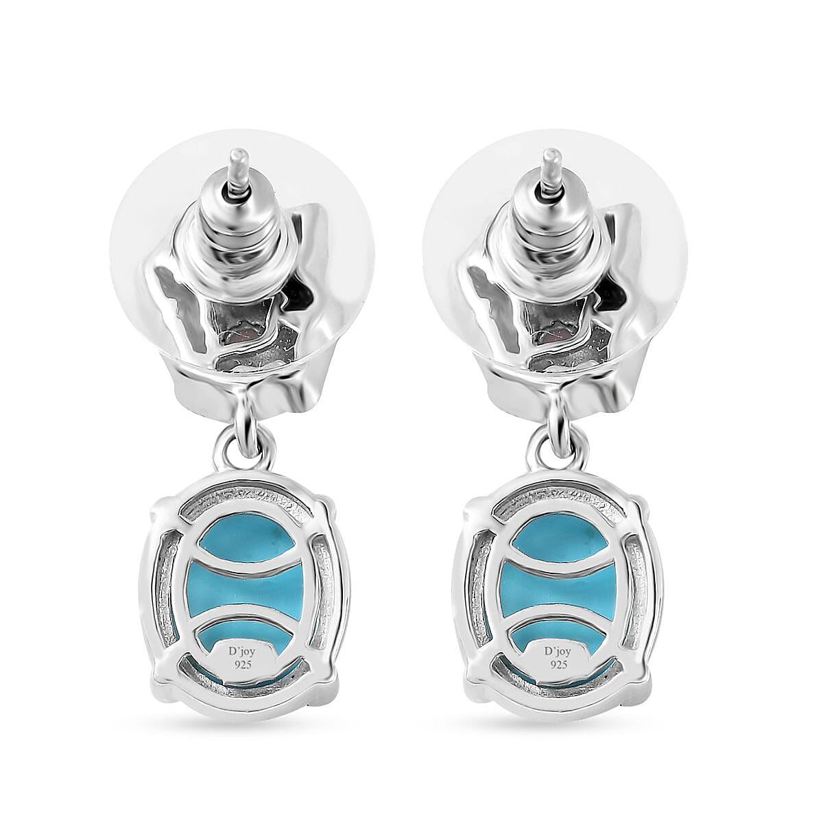 Sleeping Beauty Turquoise and Morro Redondo Pink Tourmaline Leaf & Flower Earrings in Platinum Over Sterling Silver 5.40 ctw