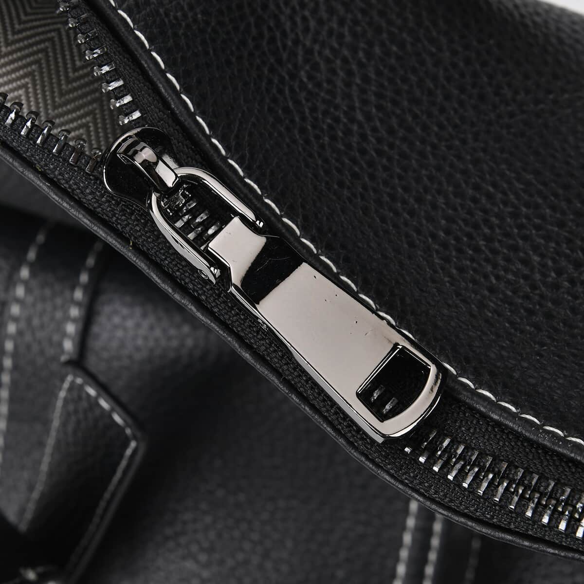 Black Multi-Purpose 2-in-1 Genuine Leather Crossbody Bag with Adjustable Straps image number 3