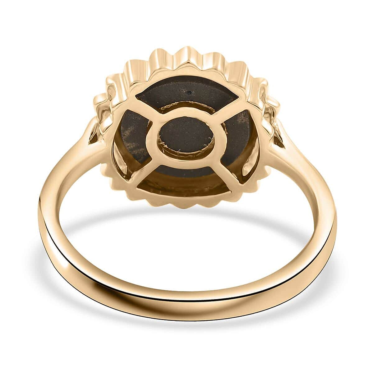 Certified & Appraised Luxoro 10K Yellow Gold AAA Canadian Ammolite (Rnd 10mm) Solitaire Ring (Size 5.5) image number 4