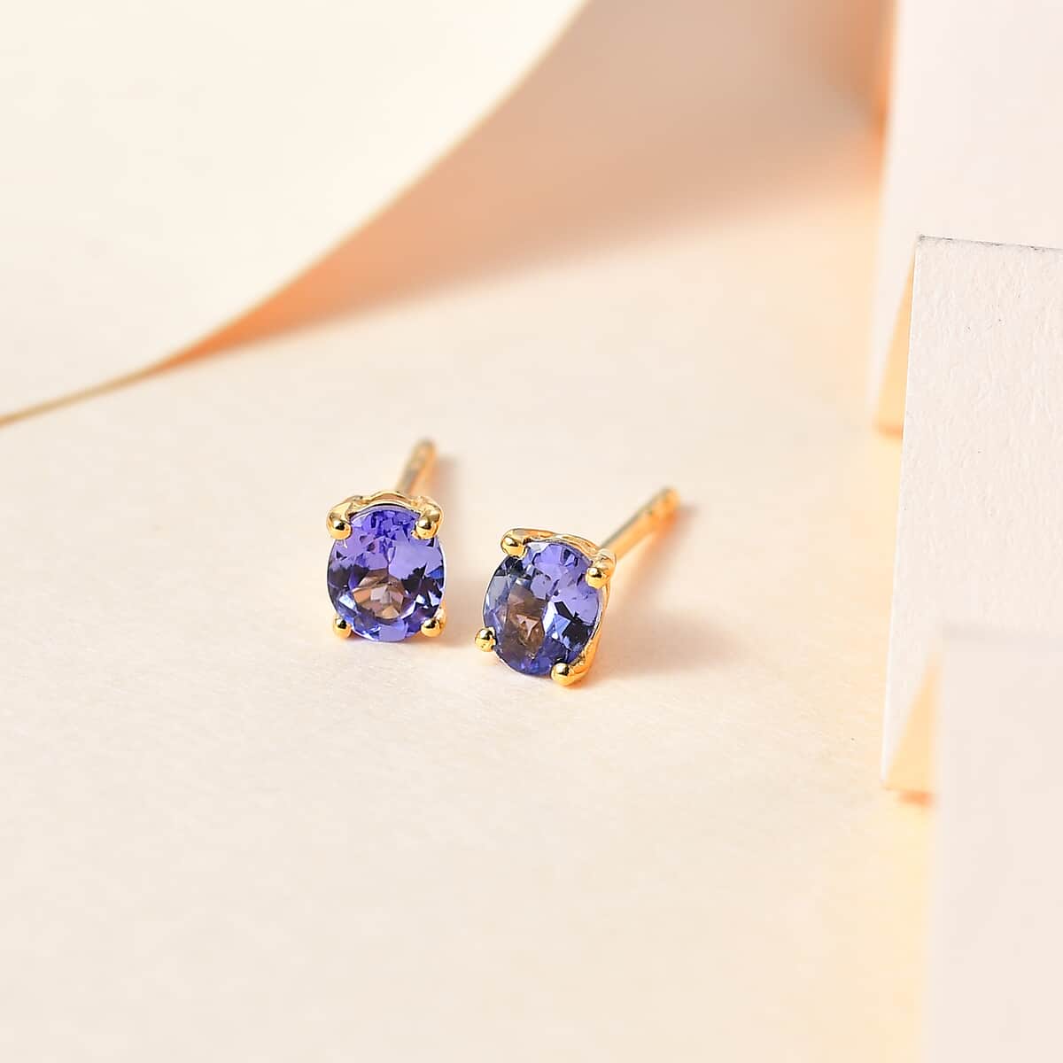 Tanzanite Earrings in Vermeil YG Over Sterling Silver 0.70 ctw image number 1