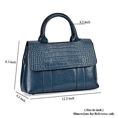 Teal Multi-Purpose 2-in-1 Genuine Leather Crossbody Bag with Handle Drop and Shoulder Straps