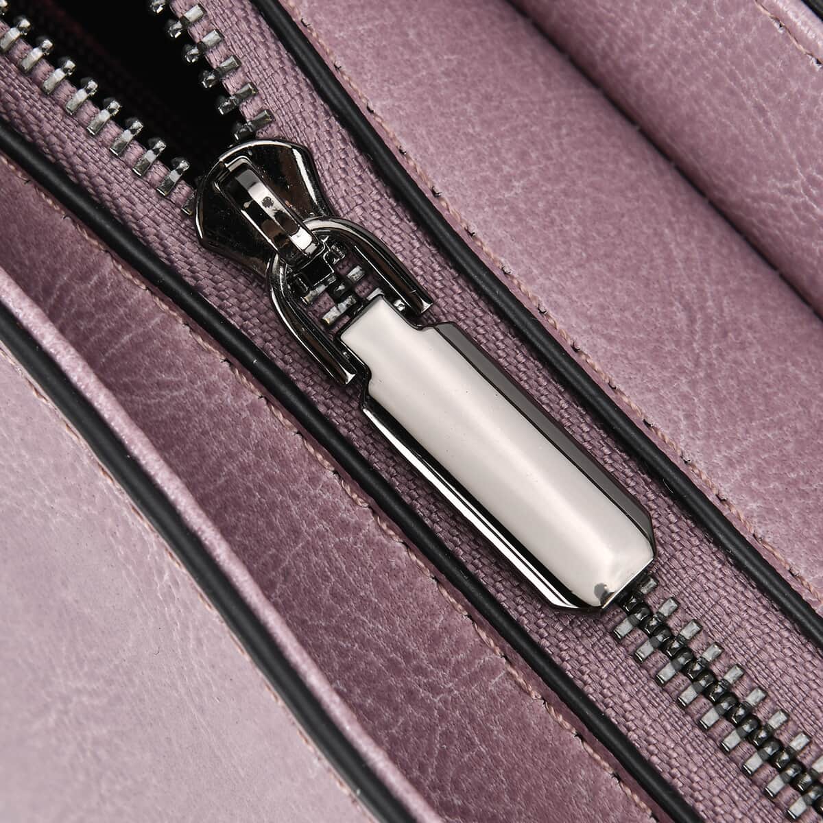 Pink Multi-Purpose 2-in-1 Genuine Leather Crossbody Bag with Handle Drop and Shoulder Straps image number 5