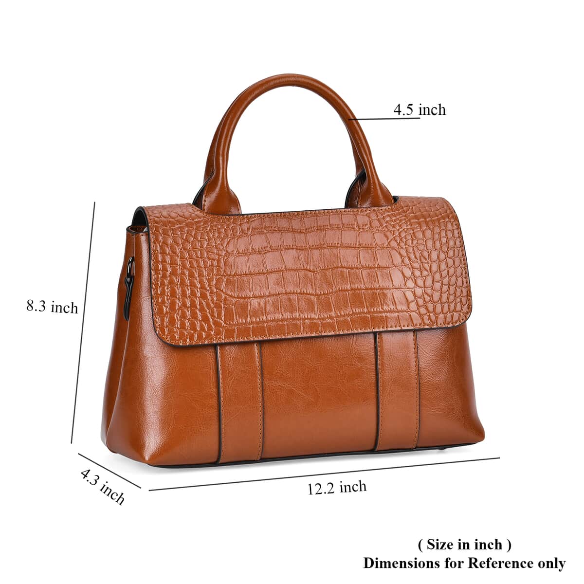 Tan Multi-Purpose 2-in-1 Genuine Leather Crossbody Bag with Handle Drop and Shoulder Straps image number 6