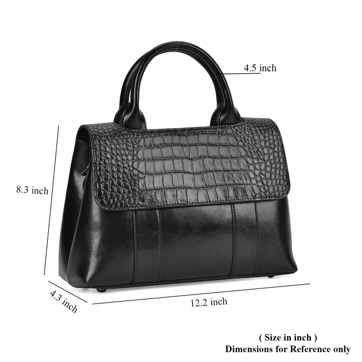 Black Multi-Purpose 2-in-1 Genuine Leather Crossbody Bag with Handle Drop and Shoulder Straps image number 6