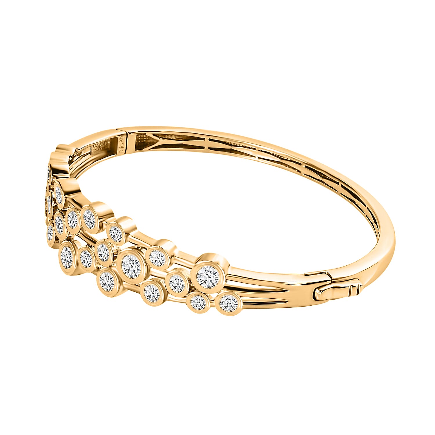 Moissanite 5.15 ctw Bangle Bracelet in Vermeil Yellow Gold Over Sterling Silver (7.25 In)