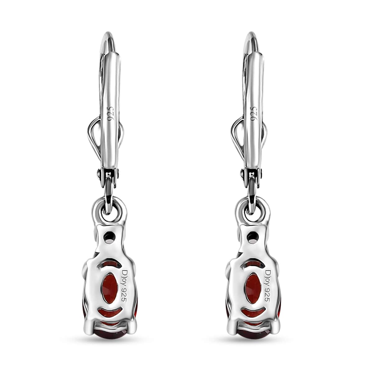 Mozambique Garnet and White Topaz Lever Back Earrings in Platinum Over Sterling Silver 1.65 ctw image number 4