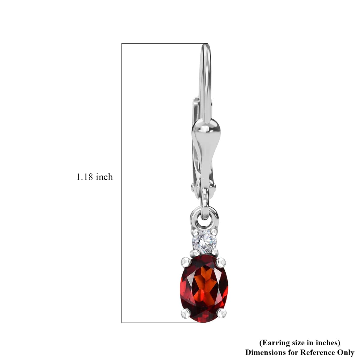 Mozambique Garnet and White Topaz Lever Back Earrings in Platinum Over Sterling Silver 1.65 ctw image number 5