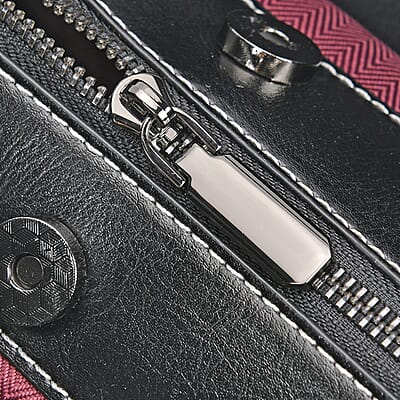 Black Genuine Leather Crossbody Bag with Handle Drop and Long Shoulder Strap
