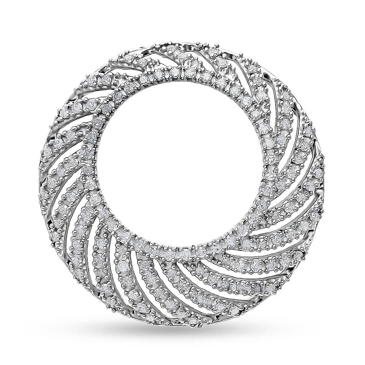 White Diamond 0.50 ctw Pendant without Chain in 18K Vermeil Yellow Gold Over Sterling Silver