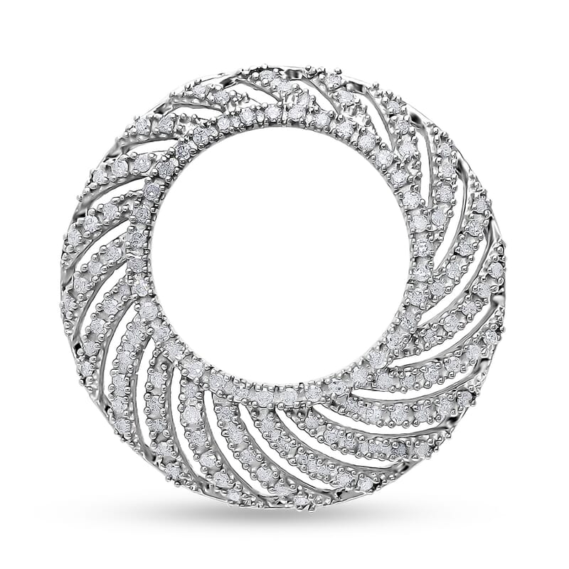 White Diamond 0.50 ctw Pendant without Chain in 18K Vermeil Yellow Gold Over Sterling Silver
