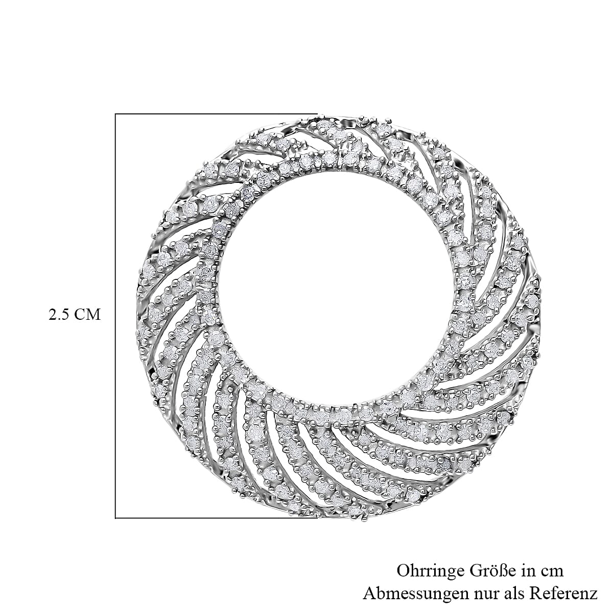 White Diamond 0.50 ctw Pendant without Chain in 18K Vermeil Yellow Gold Over Sterling Silver