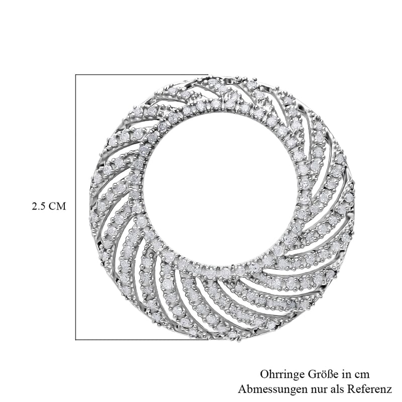 White Diamond 0.50 ctw Pendant without Chain in 18K Vermeil Yellow Gold Over Sterling Silver