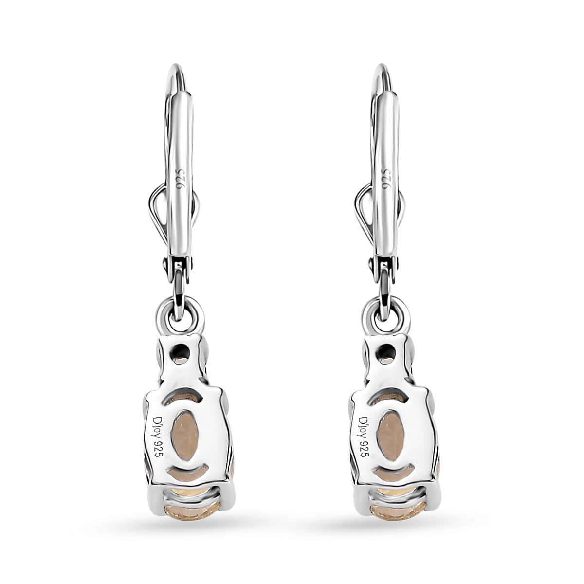 Brazilian Citrine and White Topaz Earrings in Platinum Over Sterling Silver 1.50 ctw image number 4