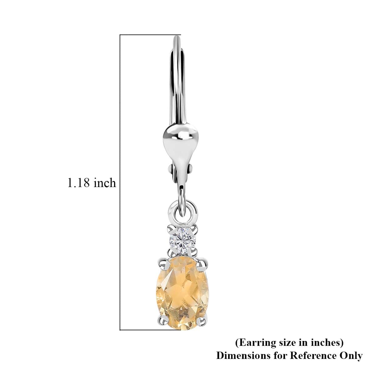 Brazilian Citrine and White Topaz Earrings in Platinum Over Sterling Silver 1.50 ctw image number 5