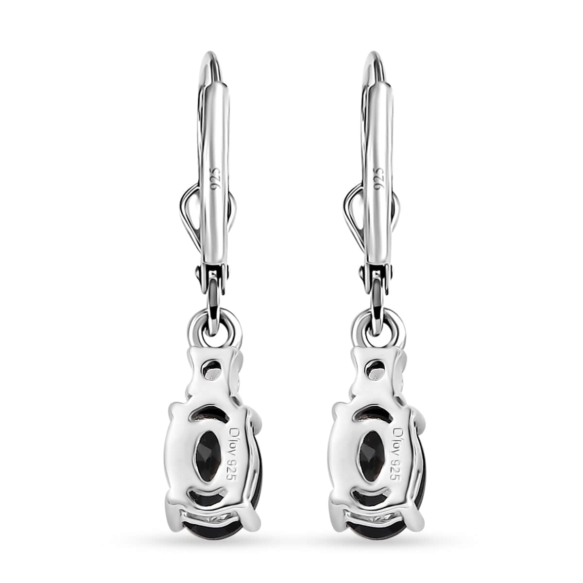 Thai Black Spinel and White Topaz Earrings in Platinum Over Sterling Silver 2.25 ctw image number 4