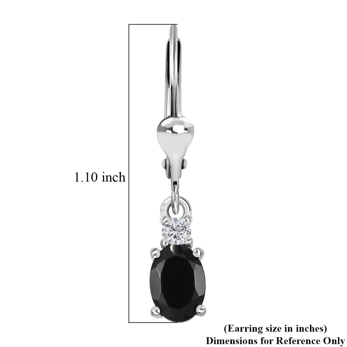 Thai Black Spinel and White Topaz Earrings in Platinum Over Sterling Silver 2.25 ctw image number 5