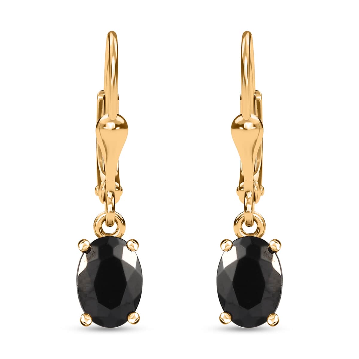 Shungite Solitaire Lever Back Earrings in Vermeil YG Over Sterling Silver 0.90 ctw image number 0