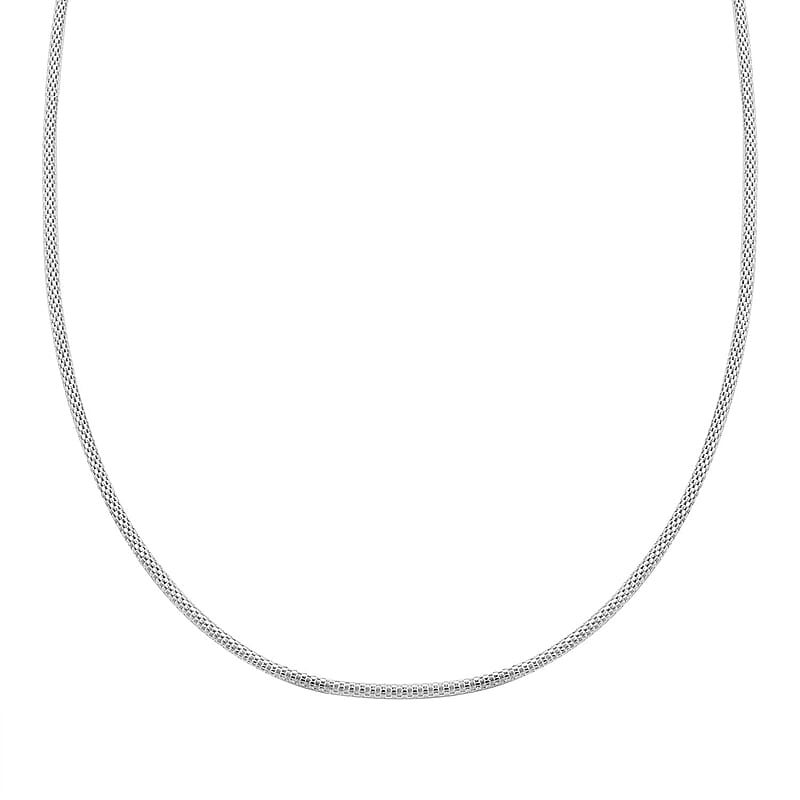Sterling Silver 2.7mm Anti-Tarnish Silver Plus Coreana Popcorn Chain 24 Inches 8.80 Grams
