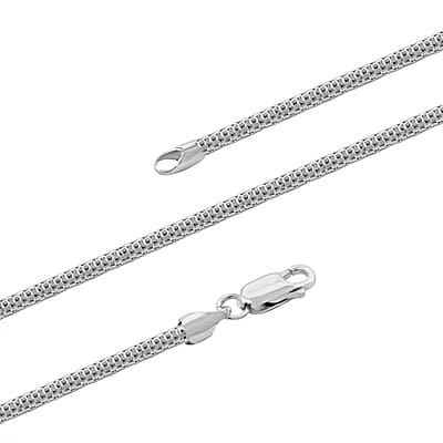 Sterling Silver 2.7mm Anti-Tarnish Silver Plus Coreana Popcorn Chain 24 Inches 8.80 Grams