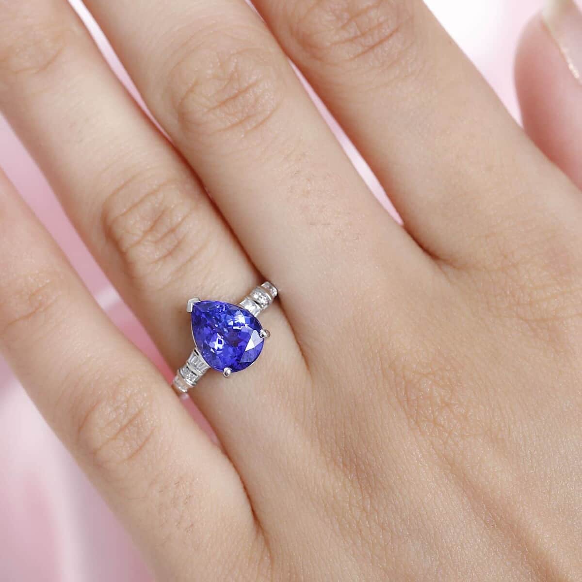 Rhapsody 950 Platinum AAAA Tanzanite, Diamond  (E-F, VS) Ring (Size 6.0) (6.10 g) 2.80 ctw image number 2