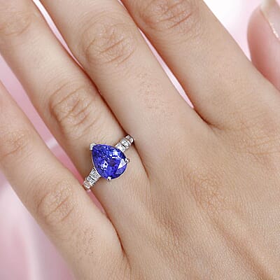 Rhapsody AAAA Tanzanite and E-F VS Diamond 2.70 ctw Statement Ring in 950 Platinum (Size 6.0) 6.10 Grams