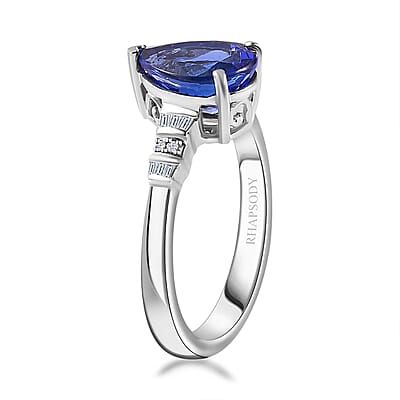 Rhapsody AAAA Tanzanite and E-F VS Diamond 2.70 ctw Statement Ring in 950 Platinum (Size 6.0) 6.10 Grams