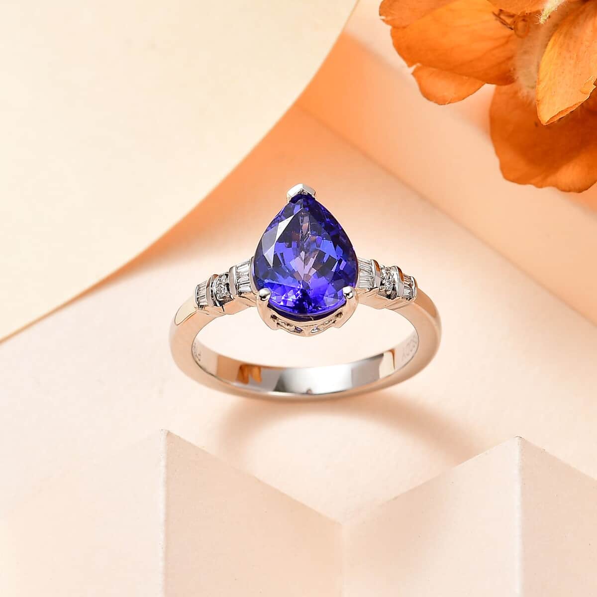 Rhapsody AAAA Tanzanite and E-F VS Diamond 2.70 ctw Statement Ring in 950 Platinum (Size 7.0) 6.10 Grams image number 1