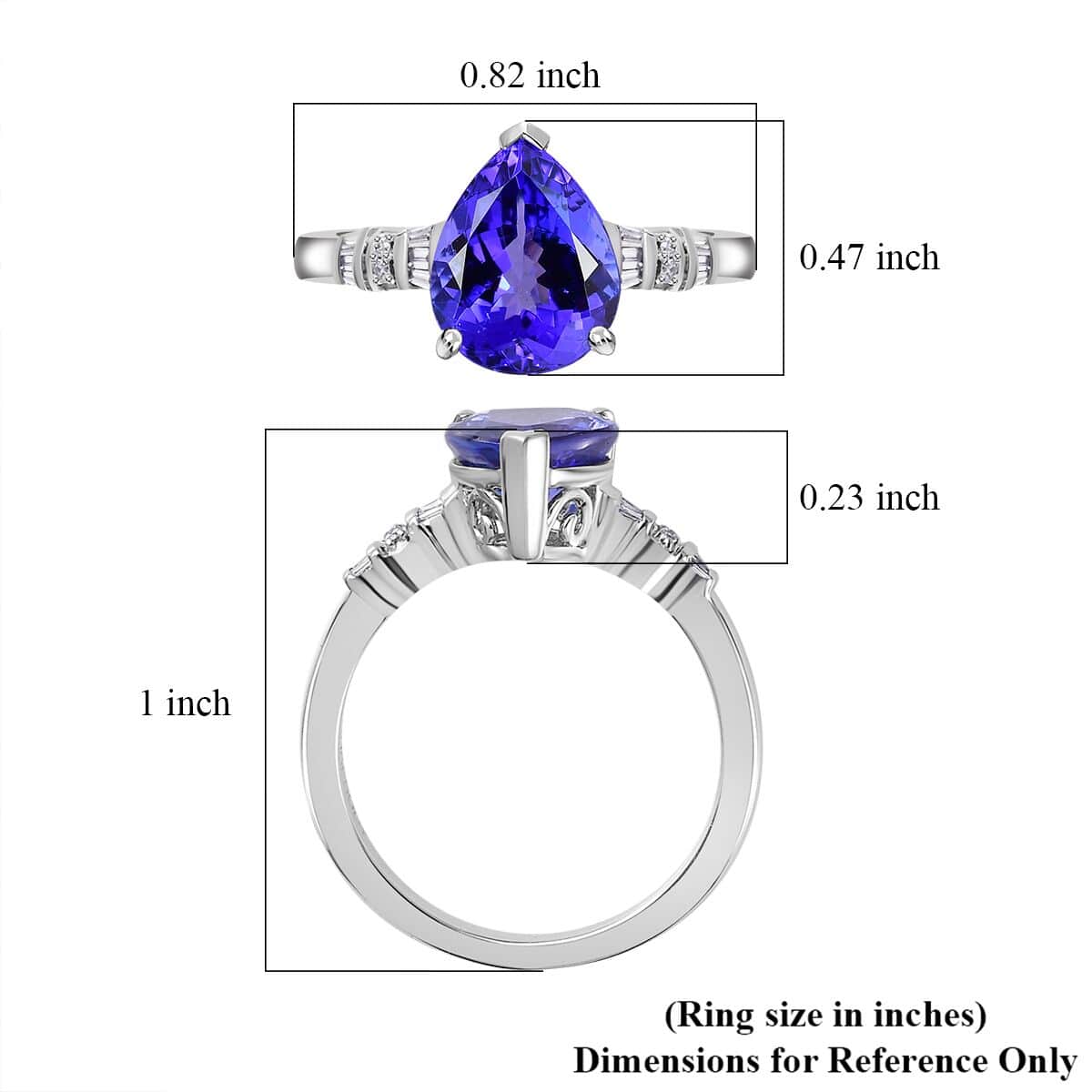 Rhapsody 950 Platinum AAAA Tanzanite and E-F VS Diamond Statement Ring (Size 8.0) 6.10 Grams 2.70 ctw image number 5