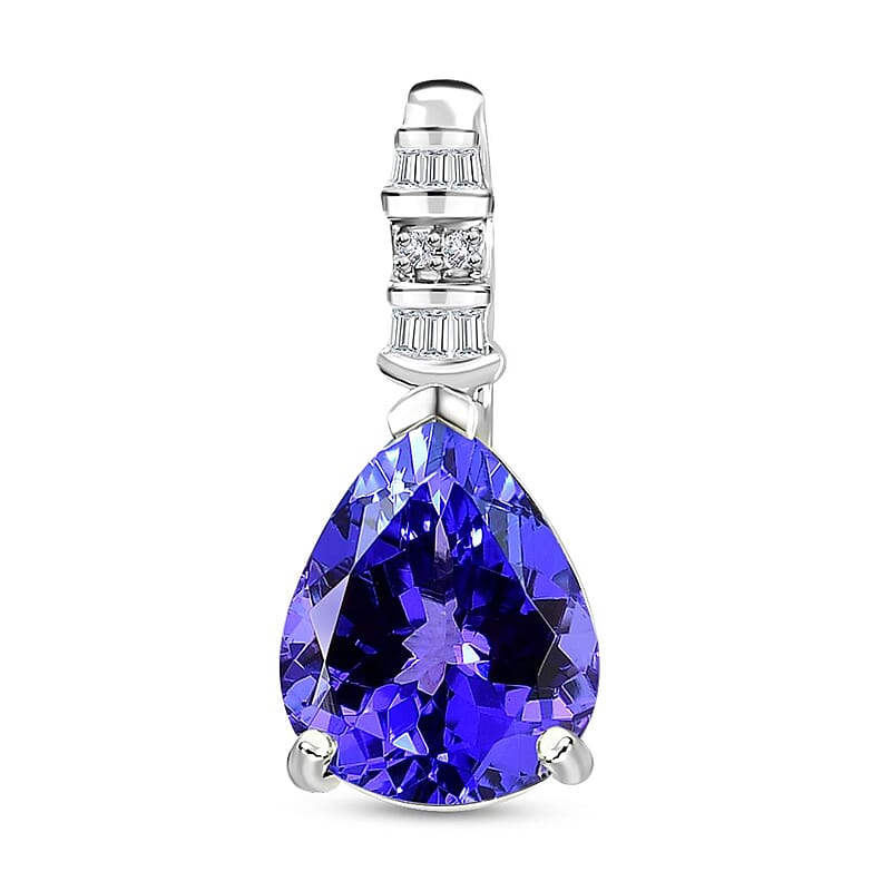 Rhapsody 950 Platinum AAAA Tanzanite and E-F VS Diamond Statement Pendant 2.75 ctw