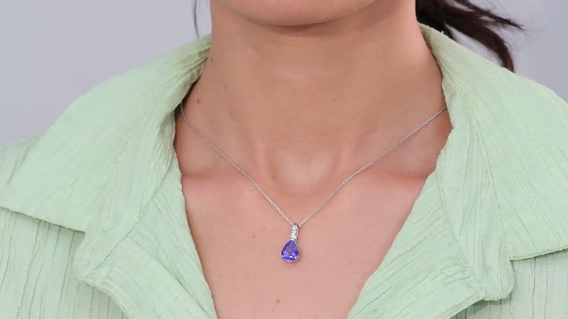 Rhapsody 950 Platinum AAAA Tanzanite and E-F VS Diamond Statement Pendant 2.75 ctw