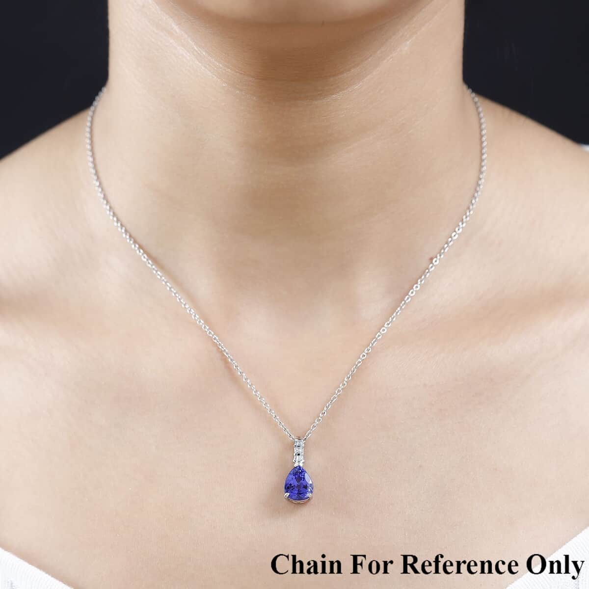 Rhapsody 950 Platinum AAAA Tanzanite and E-F VS Diamond Statement Pendant 2.75 ctw image number 2