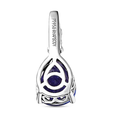 Rhapsody 950 Platinum AAAA Tanzanite and E-F VS Diamond Statement Pendant 2.75 ctw