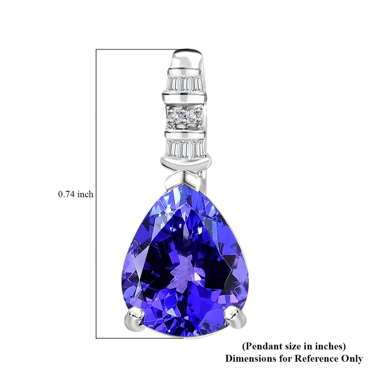 Rhapsody 950 Platinum AAAA Tanzanite and E-F VS Diamond Statement Pendant 2.75 ctw image number 5