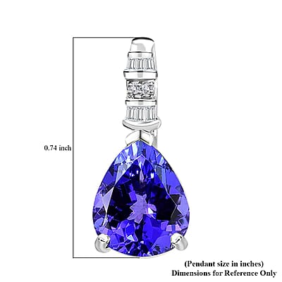 Rhapsody 950 Platinum AAAA Tanzanite and E-F VS Diamond Statement Pendant 2.75 ctw