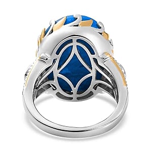 Opalina and Swiss Blue Topaz 13.75 ctw Fancy Ring in Sterling Silver (Size 6.5)