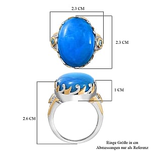 Opalina and Swiss Blue Topaz 13.75 ctw Fancy Ring in Sterling Silver (Size 6.5)