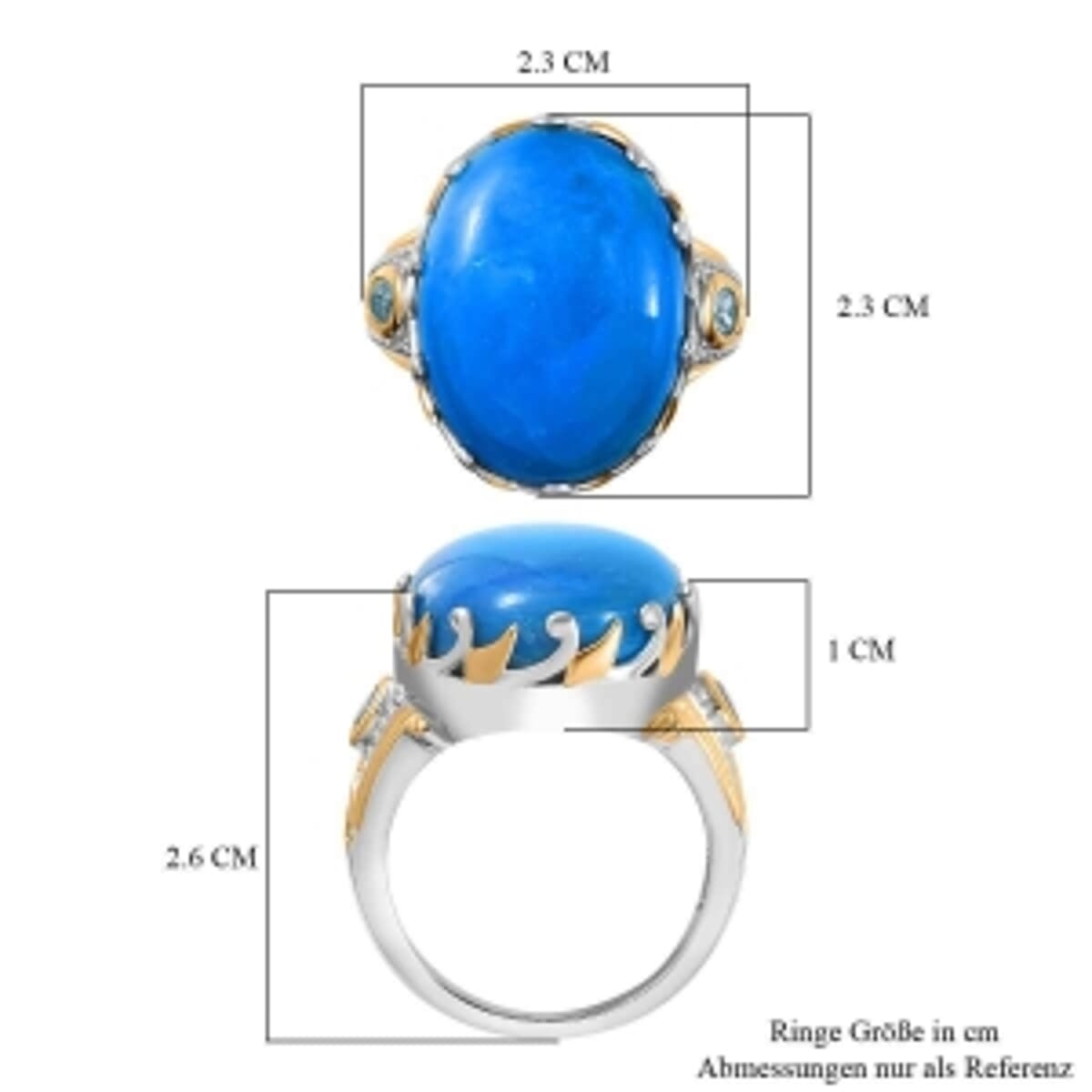 Opalina and Swiss Blue Topaz 13.75 ctw Fancy Ring in Sterling Silver (Size 6.5) image number 6