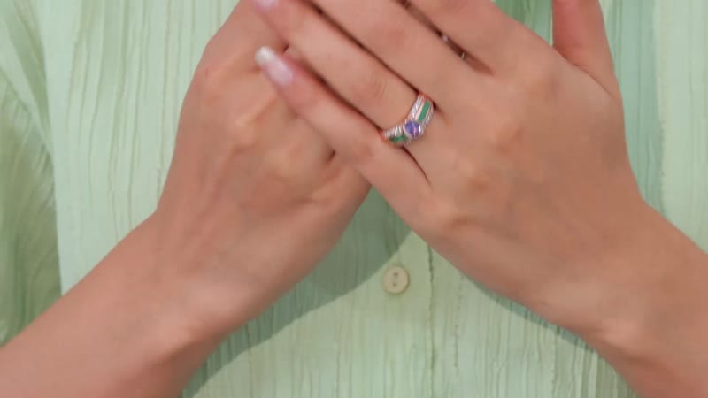Tanzanite, Multi Gemstone Ring in Vermeil RG Over Sterling Silver (Size 10.0) 2.00 ctw