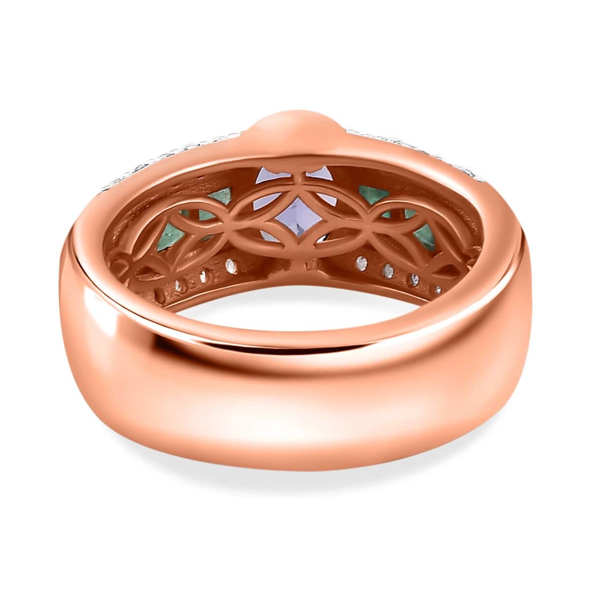 Tanzanite and Multi Gemstone Wide Shank Ring in Vermeil Rose Gold Over Sterling Silver (Size 8.0) 2.00 ctw image number 4