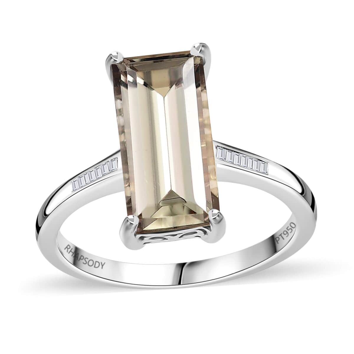 Rhapsody 950 Platinum AAAA Turkizite and E-F VS Diamond Ring (Size 10.0) 4.75 Grams 5.15 ctw image number 0