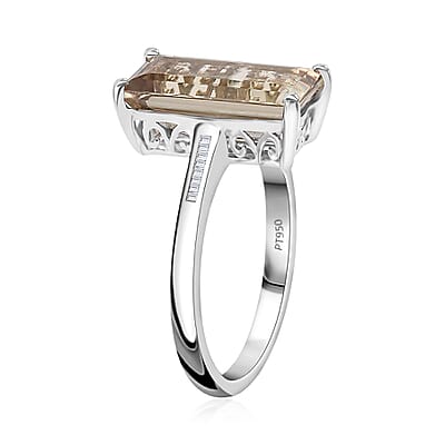 Rhapsody 950 Platinum AAAA Turkizite and E-F VS Diamond Ring (Size 10.0) 4.75 Grams 5.15 ctw