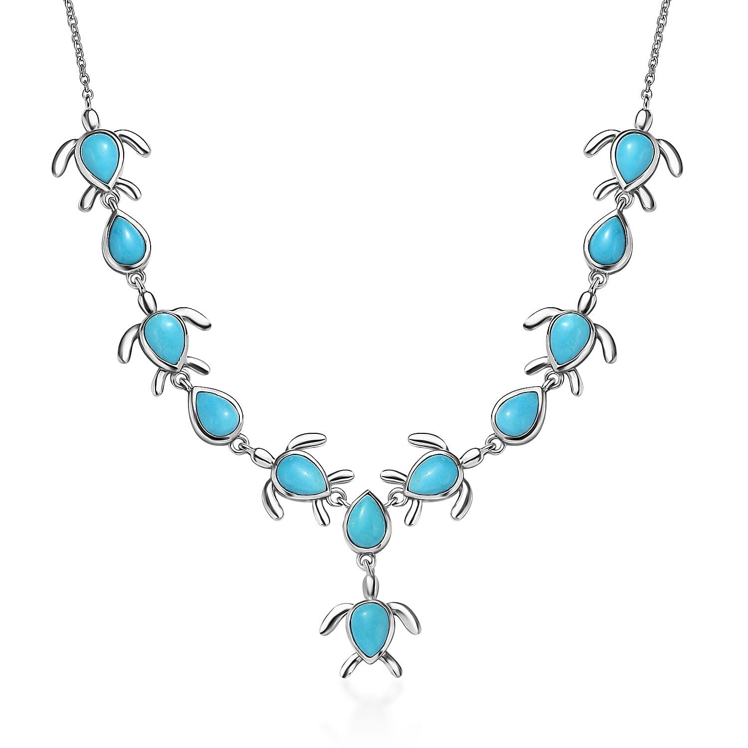 Sleeping Beauty Turquoise Necklaceロンハーマン Genuine Sleeping Beauty Turquoise Bead Necklace, 4mm-5.5mm