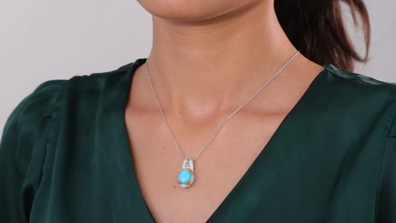 Sleeping Beauty Turquoise Turtle Bracelet in Platinum Over Sterling Silver (7.25 In) 8.90 ctw